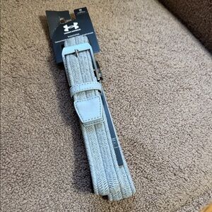 Under Armour Gray Braided Elastic Belt with Silver Buckle